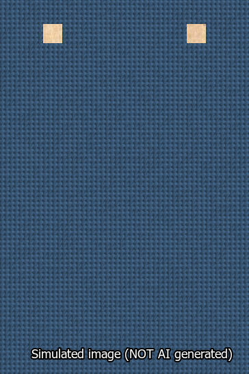 A simulated image of the stitched needlepoint design: Banner 13m Squared Blank Blue. Not A.I. generated.