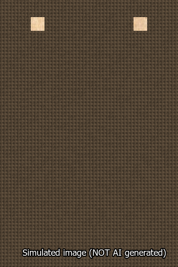 A simulated image of the stitched needlepoint design: Banner 13m Squared Blank Brown. Not A.I. generated.