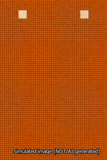 A simulated image of the stitched needlepoint design: Banner 13m Squared Blank Orange. Not A.I. generated.