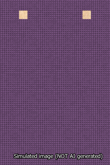 A simulated image of the stitched needlepoint design: Banner 13m Squared Blank Purple. Not A.I. generated.
