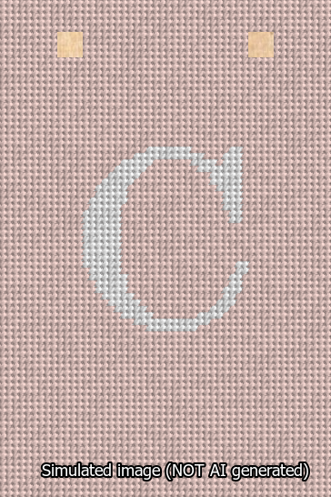 A simulated image of the stitched needlepoint design: Banner 13m Squared C White on Pink. Not A.I. generated.