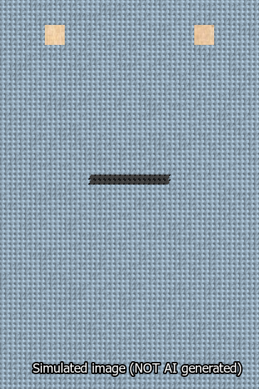 A simulated image of the stitched needlepoint design: Banner 13m Squared Dash Black on Light Blue. Not A.I. generated.