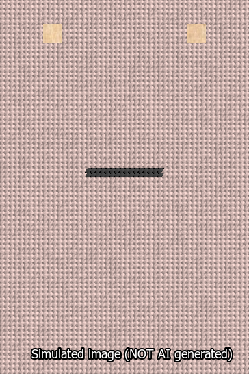 A simulated image of the stitched needlepoint design: Banner 13m Squared Dash Black on Pink. Not A.I. generated.