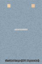 A simulated image of the stitched needlepoint design: Banner 13m Squared Dash White on Light Blue. Not A.I. generated.