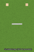 A simulated image of the stitched needlepoint design: Banner 13m Squared Dash White on Light Green. Not A.I. generated.