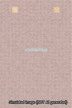 A simulated image of the stitched needlepoint design: Banner 13m Squared Dash White on Pink. Not A.I. generated.