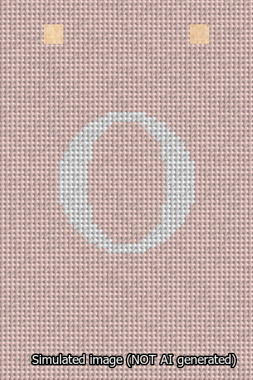 A simulated image of the stitched needlepoint design: Banner 13m Squared O White on Pink. Not A.I. generated.