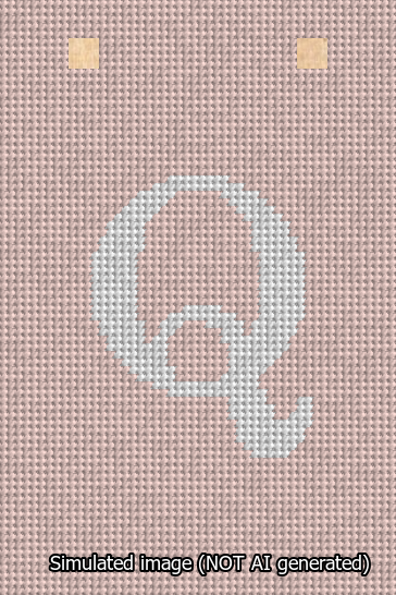 A simulated image of the stitched needlepoint design: Banner 13m Squared Q White on Pink. Not A.I. generated.