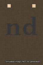 A simulated image of the stitched needlepoint design: Banner 13m Squared nd Black on Brown. Not A.I. generated.