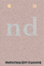 A simulated image of the stitched needlepoint design: Banner 13m Squared nd White on Pink. Not A.I. generated.