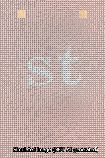 A simulated image of the stitched needlepoint design: Banner 13m Squared st White on Pink. Not A.I. generated.