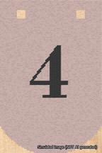A simulated image of the stitched needlepoint design: Banner 18m Curved 4 Black on Pink. Not A.I. generated.