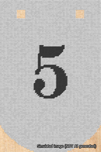 A simulated image of the stitched needlepoint design: Banner 18m Curved 5 Black on White. Not A.I. generated.