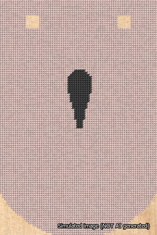 A simulated image of the stitched needlepoint design: Banner 18m Curved Apostrophe Black on Pink. Not A.I. generated.