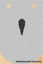 A simulated image of the stitched needlepoint design: Banner 18m Curved Apostrophe Black on White. Not A.I. generated.