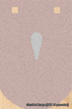 A simulated image of the stitched needlepoint design: Banner 18m Curved Apostrophe White on Pink. Not A.I. generated.