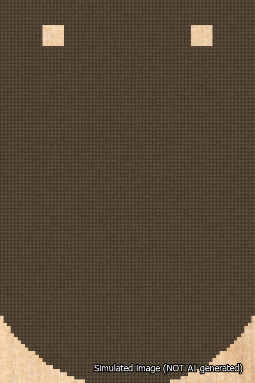 A simulated image of the stitched needlepoint design: Banner 18m Curved Blank Brown. Not A.I. generated.