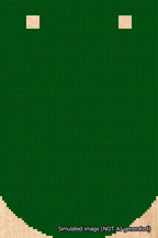 A simulated image of the stitched needlepoint design: Banner 18m Curved Blank Green. Not A.I. generated.