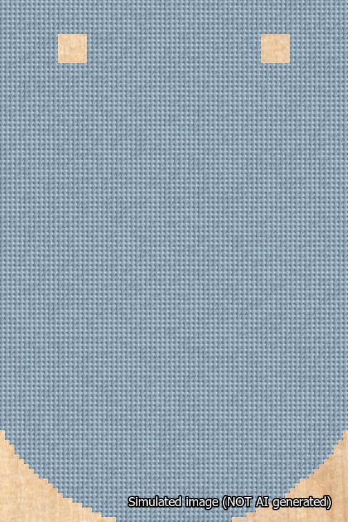A simulated image of the stitched needlepoint design: Banner 18m Curved Blank Light Blue. Not A.I. generated.