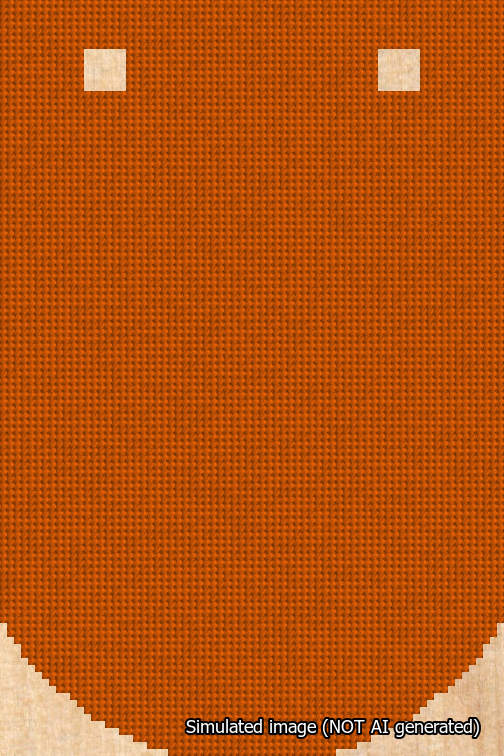 A simulated image of the stitched needlepoint design: Banner 18m Curved Blank Orange. Not A.I. generated.