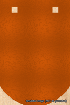 A simulated image of the stitched needlepoint design: Banner 18m Curved Blank Orange. Not A.I. generated.