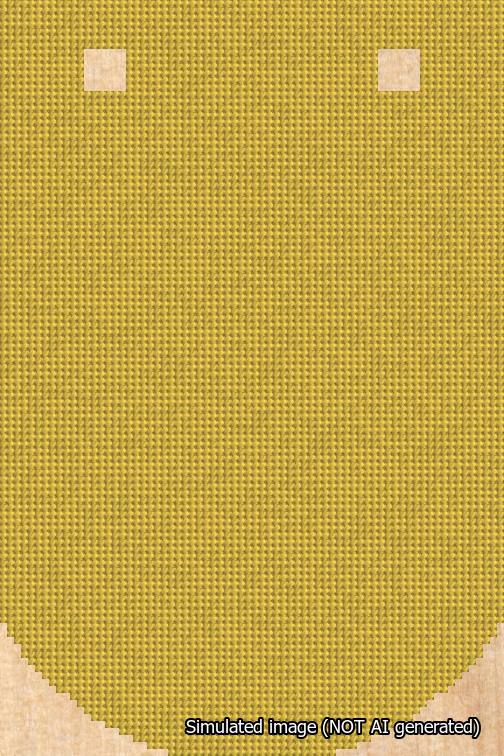 A simulated image of the stitched needlepoint design: Banner 18m Curved Blank Yellow. Not A.I. generated.