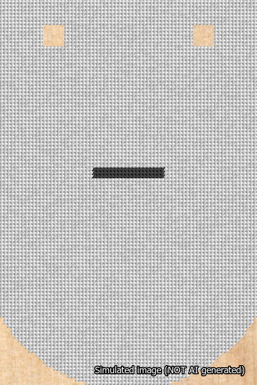 A simulated image of the stitched needlepoint design: Banner 18m Curved Dash Black on White. Not A.I. generated.