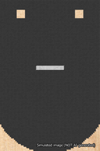 A simulated image of the stitched needlepoint design: Banner 18m Curved Dash White on Black. Not A.I. generated.