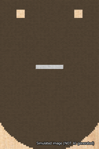 A simulated image of the stitched needlepoint design: Banner 18m Curved Dash White on Brown. Not A.I. generated.