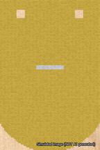 A simulated image of the stitched needlepoint design: Banner 18m Curved Dash White on Yellow. Not A.I. generated.