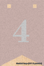 A simulated image of the stitched needlepoint design: Banner 18m Forked 4 White on Pink. Not A.I. generated.