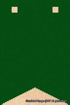 A simulated image of the stitched needlepoint design: Banner 18m Forked Blank Green. Not A.I. generated.