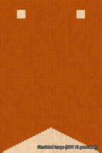 A simulated image of the stitched needlepoint design: Banner 18m Forked Blank Orange. Not A.I. generated.