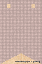 A simulated image of the stitched needlepoint design: Banner 18m Forked Blank Pink. Not A.I. generated.