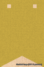 A simulated image of the stitched needlepoint design: Banner 18m Forked Blank Yellow. Not A.I. generated.