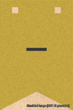 A simulated image of the stitched needlepoint design: Banner 18m Forked Dash Black on Yellow. Not A.I. generated.