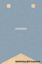 A simulated image of the stitched needlepoint design: Banner 18m Forked Dash White on Light Blue. Not A.I. generated.