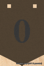A simulated image of the stitched needlepoint design: Banner 18m Pointed 0 Black on Brown. Not A.I. generated.