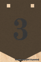 A simulated image of the stitched needlepoint design: Banner 18m Pointed 3 Black on Brown. Not A.I. generated.