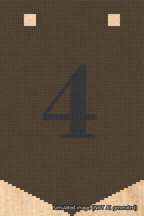 A simulated image of the stitched needlepoint design: Banner 18m Pointed 4 Black on Brown. Not A.I. generated.