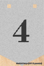 A simulated image of the stitched needlepoint design: Banner 18m Pointed 4 Black on White. Not A.I. generated.