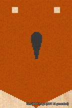 A simulated image of the stitched needlepoint design: Banner 18m Pointed Apostrophe Black on Orange. Not A.I. generated.