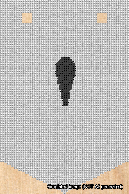 A simulated image of the stitched needlepoint design: Banner 18m Pointed Apostrophe Black on White. Not A.I. generated.