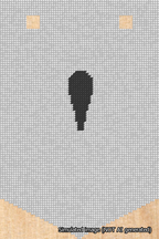 A simulated image of the stitched needlepoint design: Banner 18m Pointed Apostrophe Black on White. Not A.I. generated.