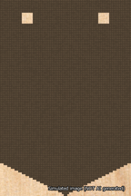 A simulated image of the stitched needlepoint design: Banner 18m Pointed Blank Brown. Not A.I. generated.