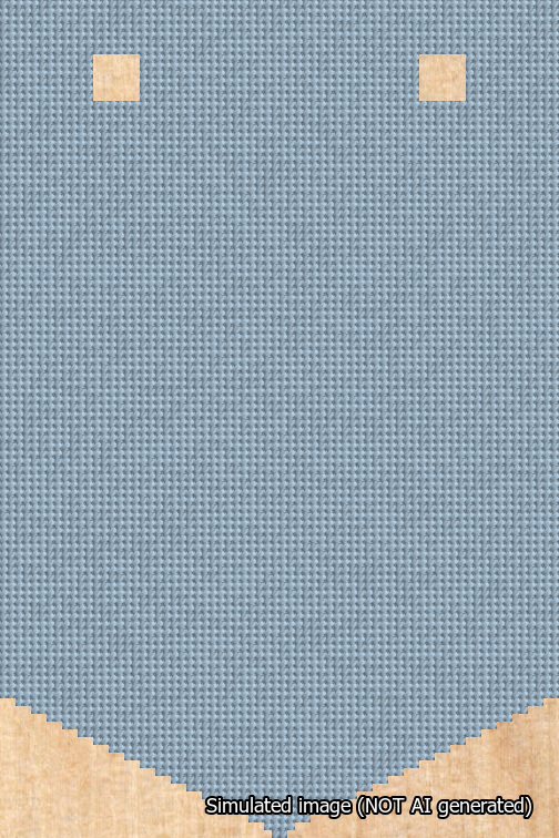 A simulated image of the stitched needlepoint design: Banner 18m Pointed Blank Light Blue. Not A.I. generated.