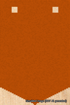 A simulated image of the stitched needlepoint design: Banner 18m Pointed Blank Orange. Not A.I. generated.