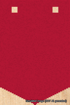 A simulated image of the stitched needlepoint design: Banner 18m Pointed Blank Red. Not A.I. generated.