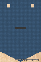 A simulated image of the stitched needlepoint design: Banner 18m Pointed Dash Black on Blue. Not A.I. generated.