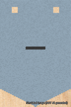 A simulated image of the stitched needlepoint design: Banner 18m Pointed Dash Black on Light Blue. Not A.I. generated.